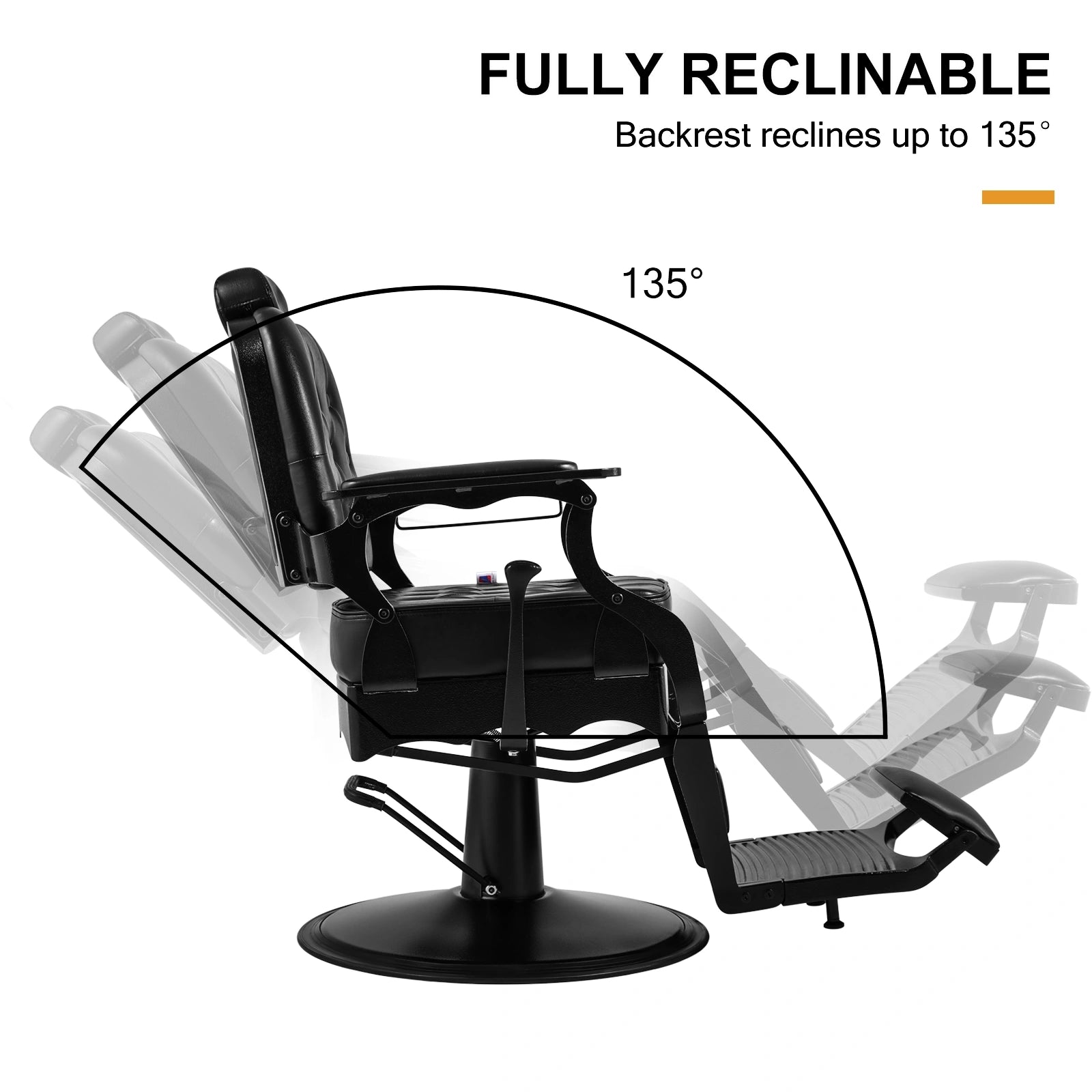 #5041 Silla de peluquero vintage Silla de salón reclinable hidráulica de servicio pesado