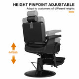 🆕#5073 Heavy Duty Recline Hydraulic Barber Chair (All Black)