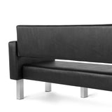 #1003 Office Reception Chairs Waiting Room Bench Guest Chairs Draped in PVC Leather, Leather Bench 60.6'' Conference Room Chairs with 2 Cup Holder Office Couch Stainless Steel Base Chair ASIN：B0C4PLXN31 Artist hand