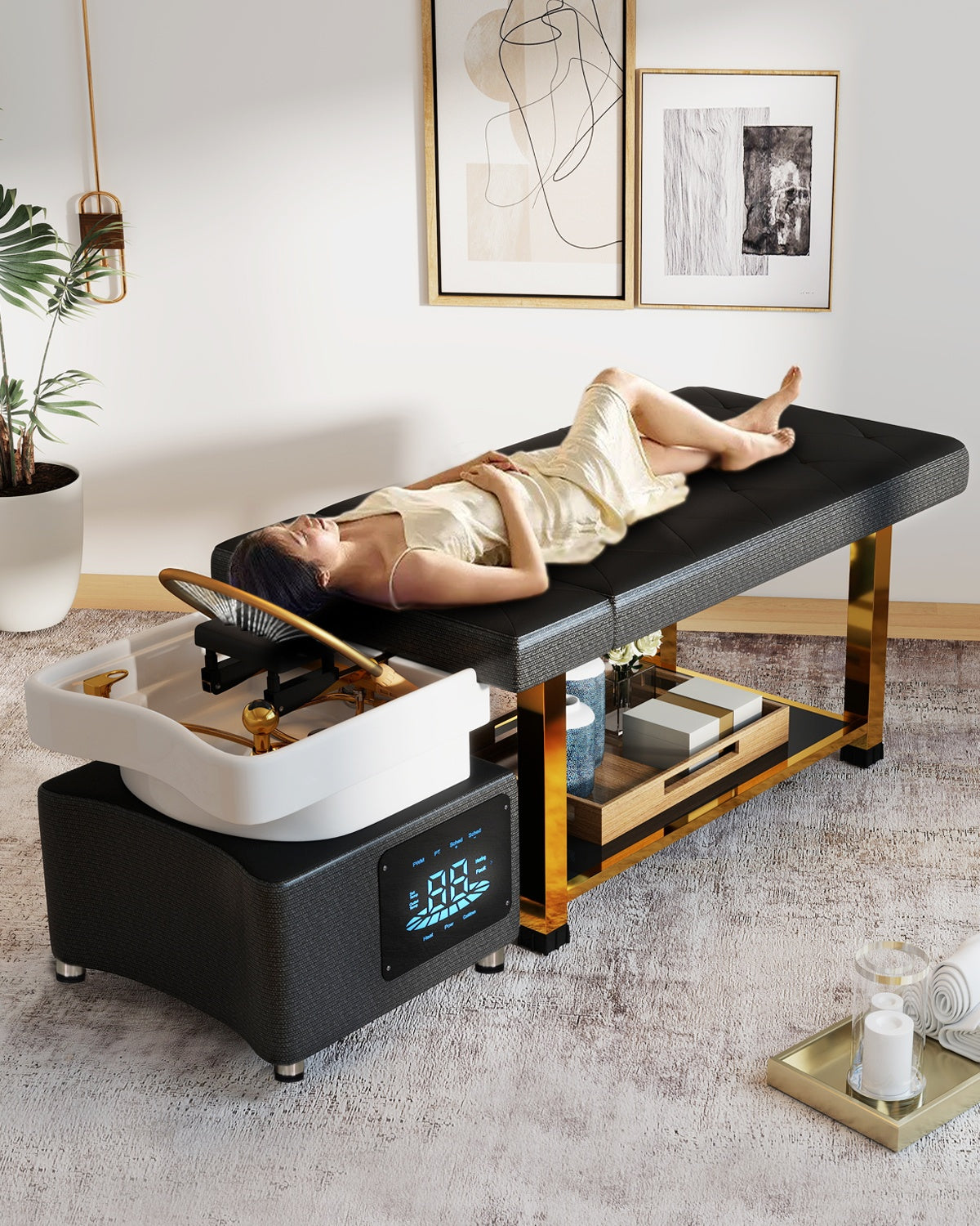 #2083 Head Spa Bed, Hair Washing, Shampoo Massage Bed with Water Cycle Salon Equipment for Beauty Head Spa, Constant Temperature System