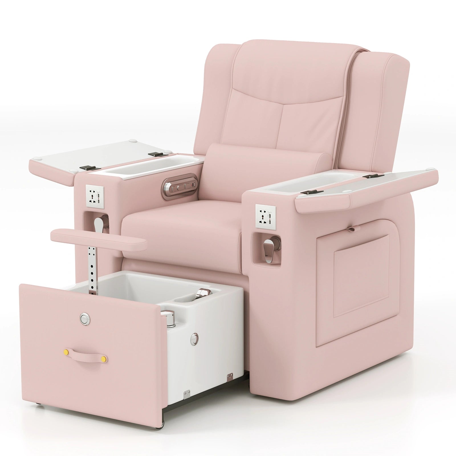 #1481 Pedicure Spa Chair, Massage Chair, with Smart Foot Bathtub, Hand Wash, Salon Chairs for Manicure, Foot Bath