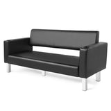 #1003 Office Reception Chairs Waiting Room Bench Guest Chairs Draped in PVC Leather, Leather Bench 60.6'' Conference Room Chairs with 2 Cup Holder Office Couch Stainless Steel Base Chair ASIN：B0C4PLXN31 Artist hand