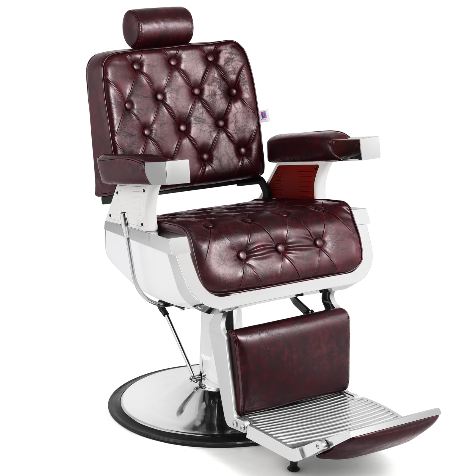 #5173 Vintage Heavy Duty Recline Hydraulic Barber Chair (Burgundy)