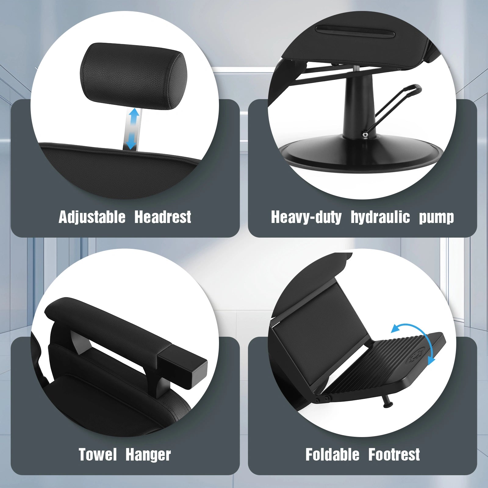 🆕#5081 Vintage Reclining 150° Hydraulic Barber Chair