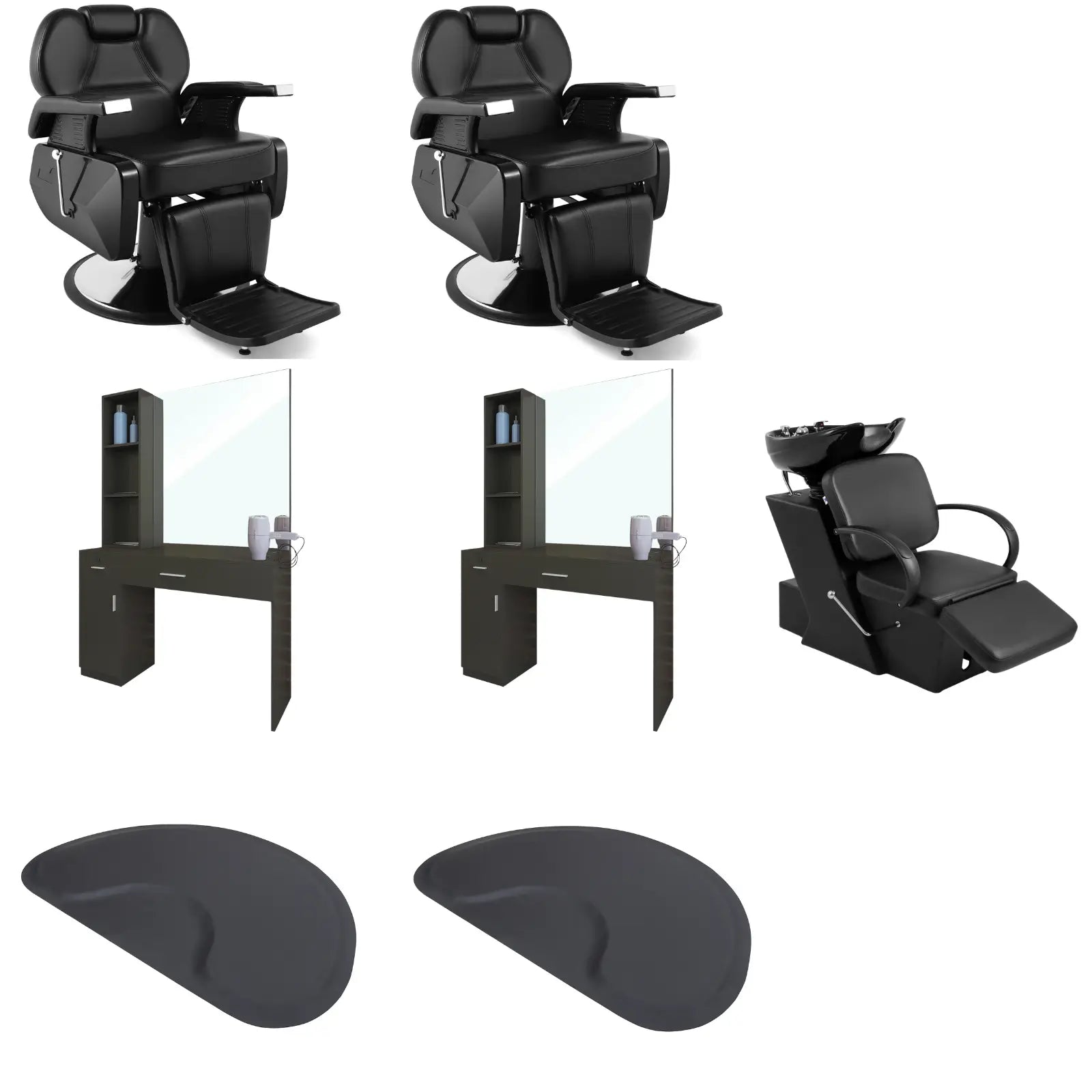 2-Station 5001 Barber Chair Bundle with Backwash