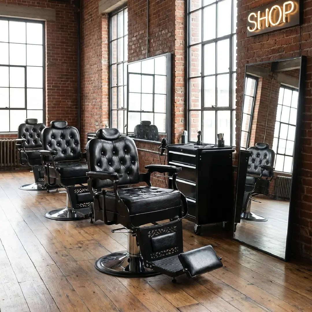 #5041 Vintage Barber Chair Heavy Duty Hydraulic Recline Salon Chair