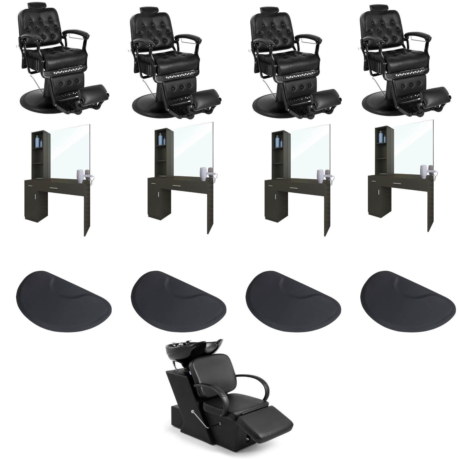 4 #5043 Barber Chairs Salon Package