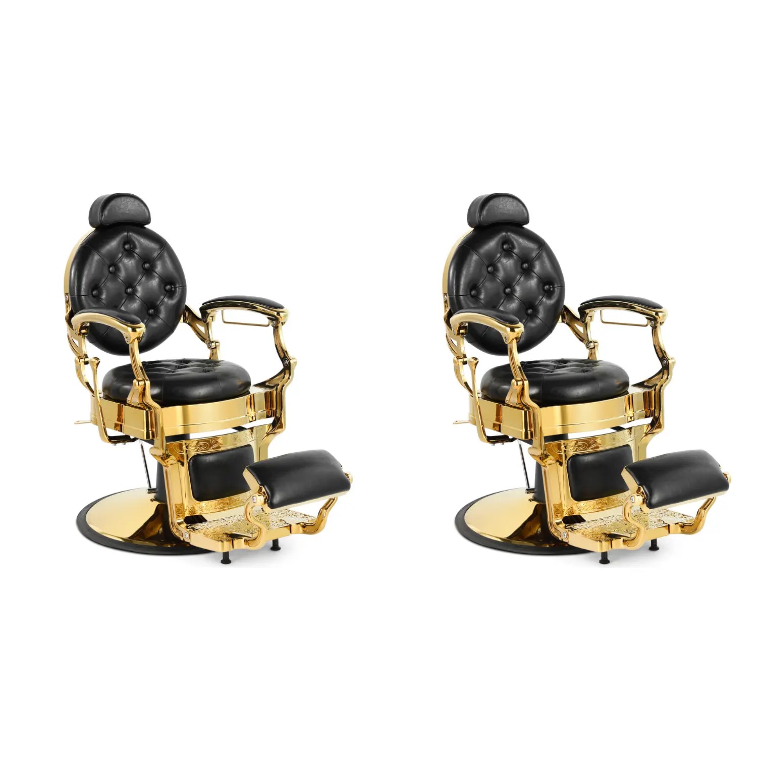 Black and discount gold barber chair