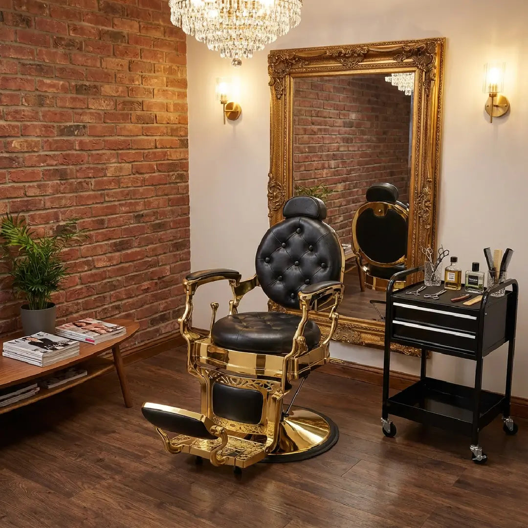 #5045 Retro Barber Chair Heavy Duty Vintage Salon Chair (UPC：692878965903)