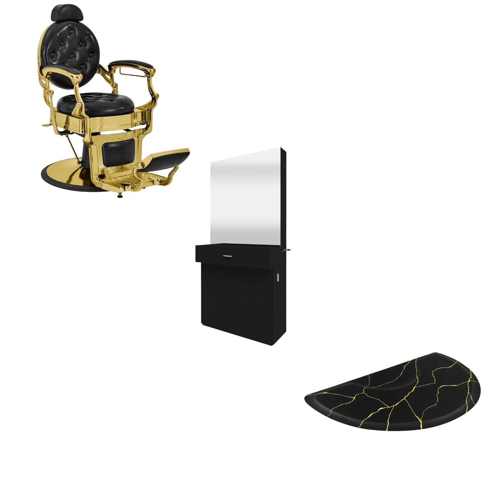 1-Station 5045 Gold Barber Chair Bundle