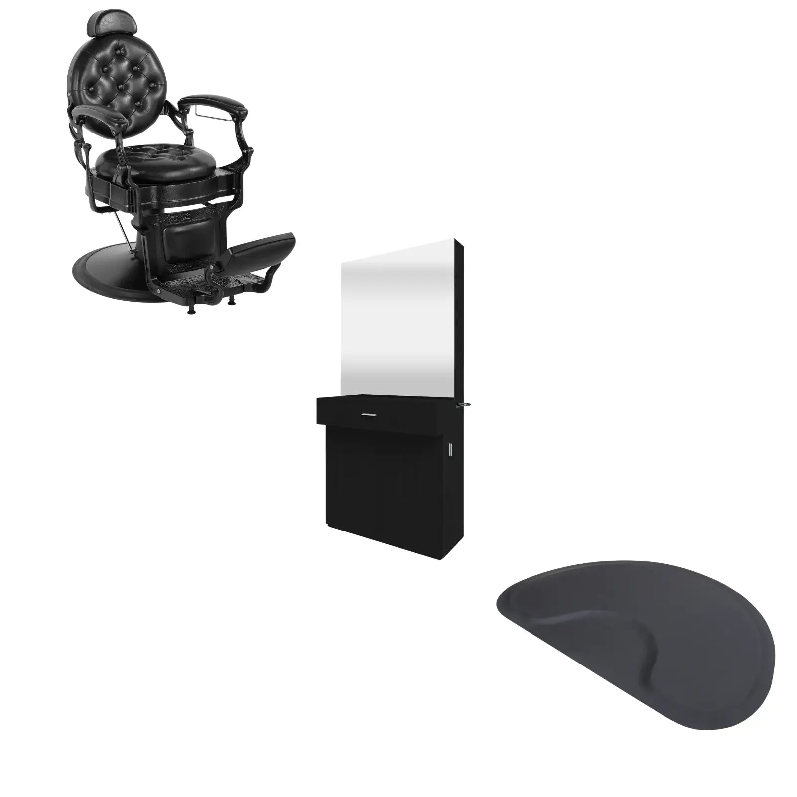 1-Station 5045 Black Barber Chair Bundle