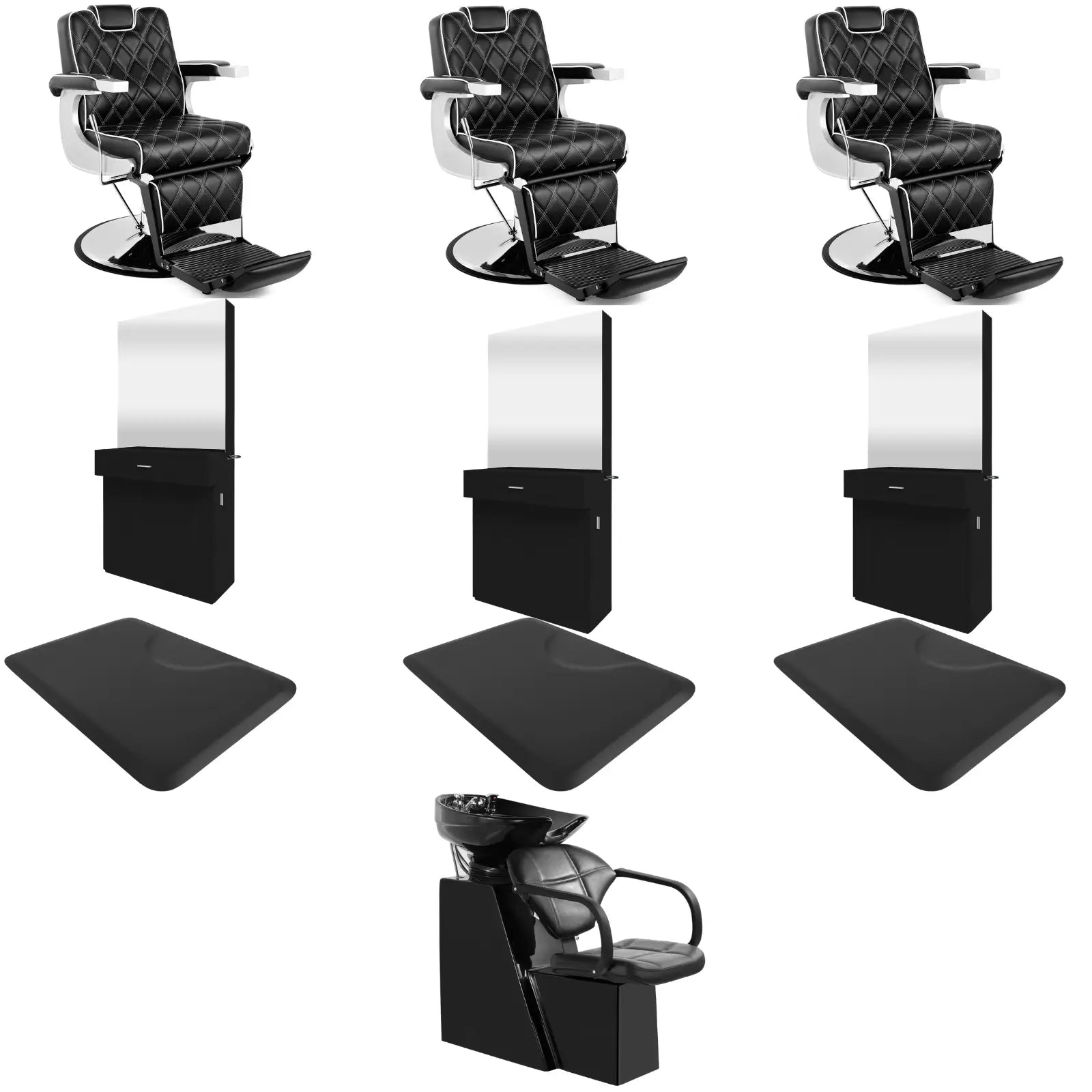 3-Station 5065 Barber Chair Bundle with Backwash