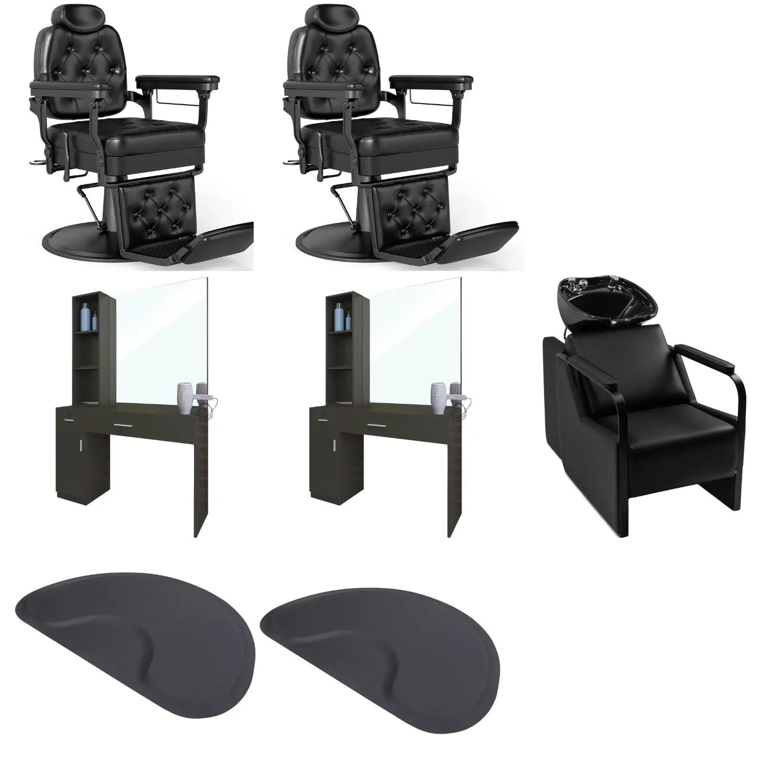 2-Station 5076 Barber Chair Bundle with Backwash