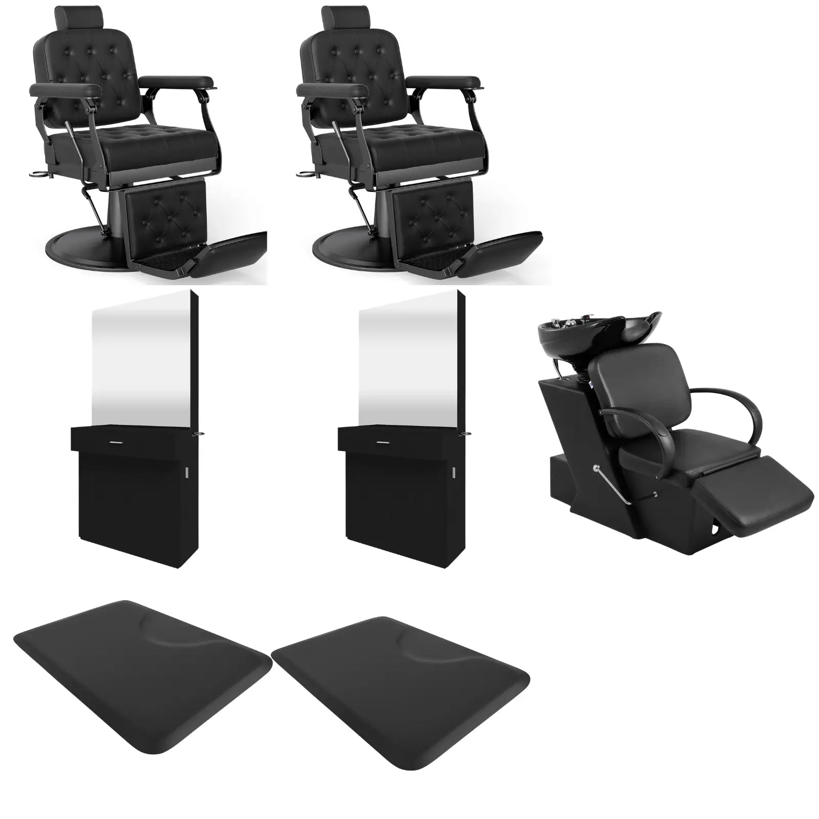2-Station 5078 Barber Chair Bundle with Backwash