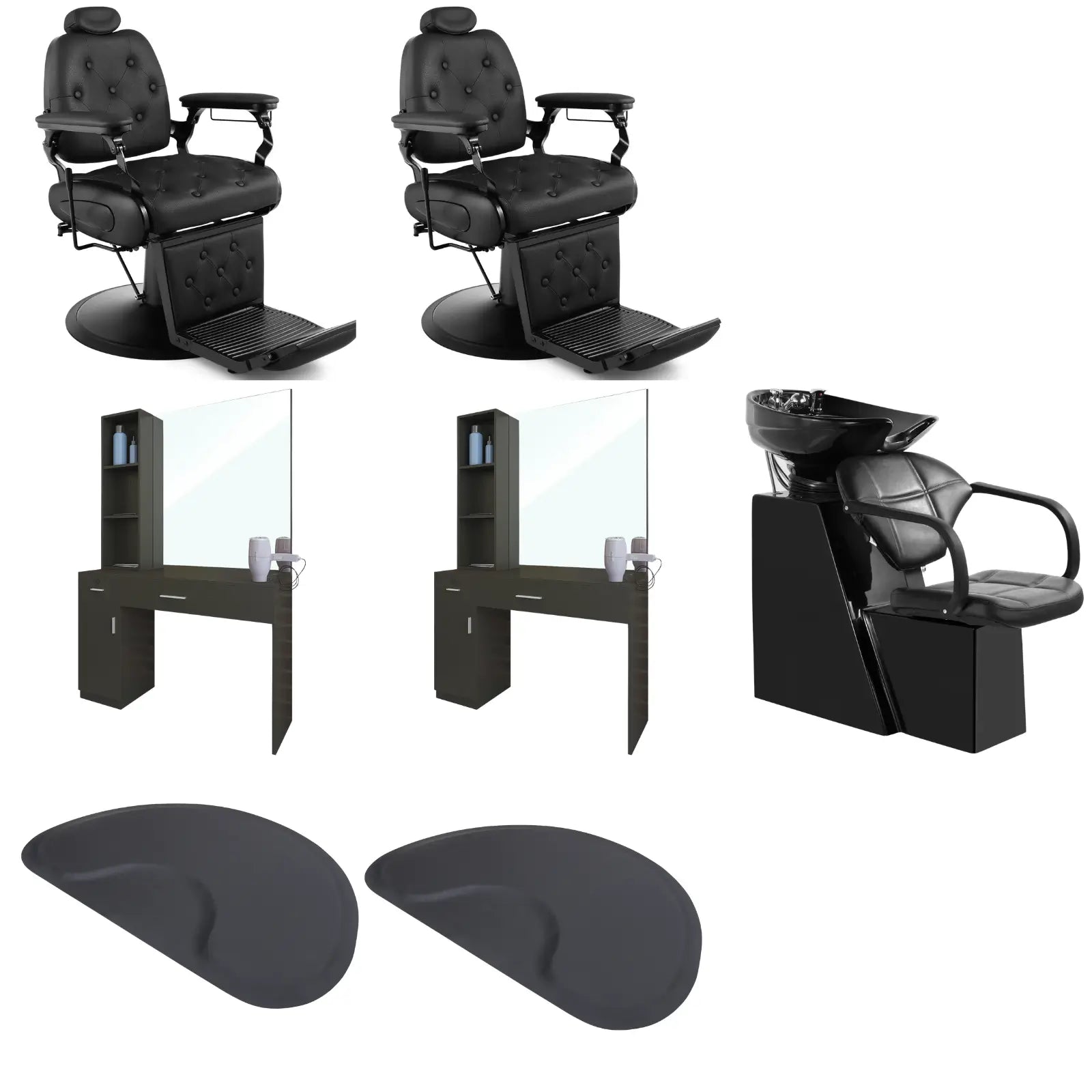 2-Station 5079 Barber Chair Bundle with Backwash