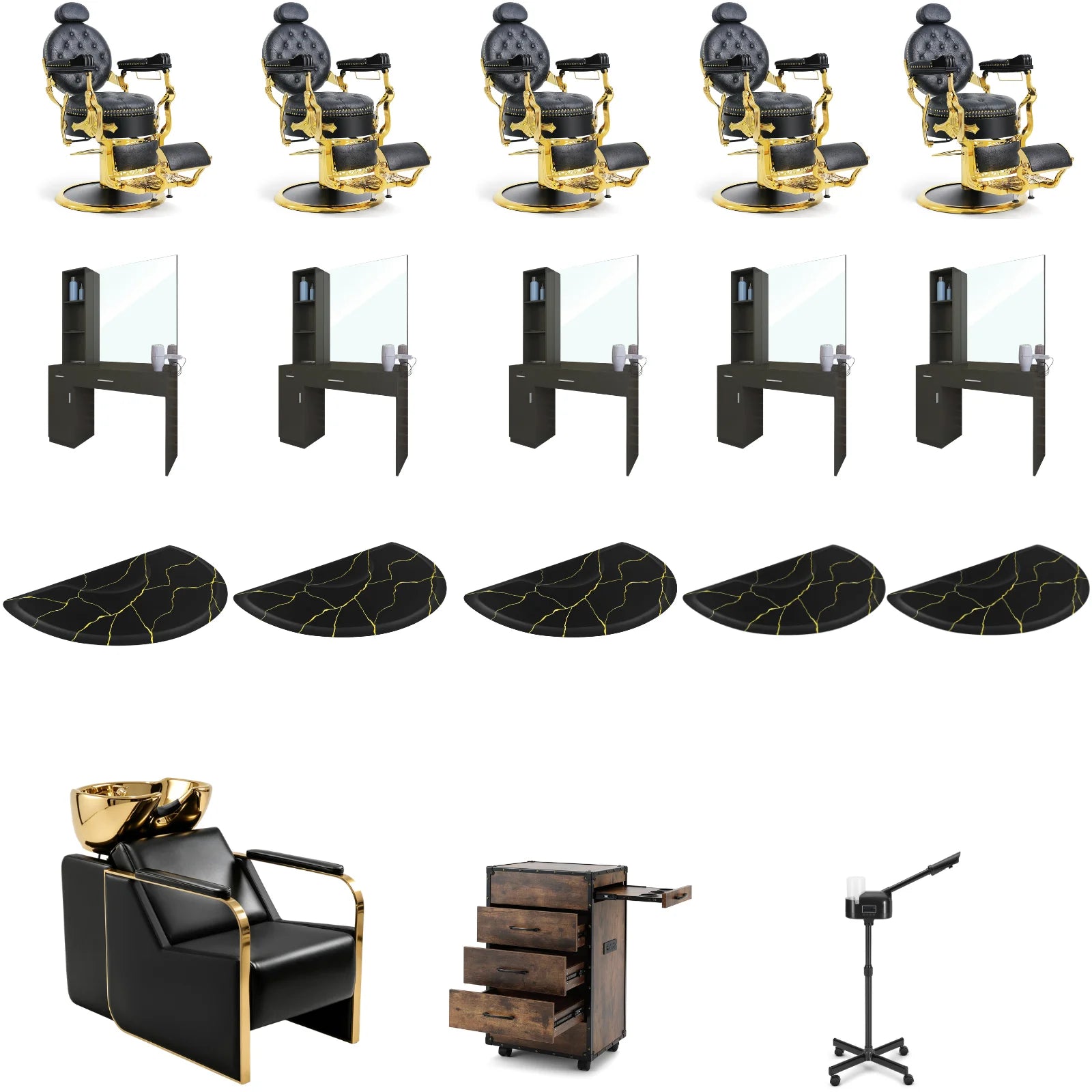 5+ Station 5060 Barber Chair Bundle with Backwash