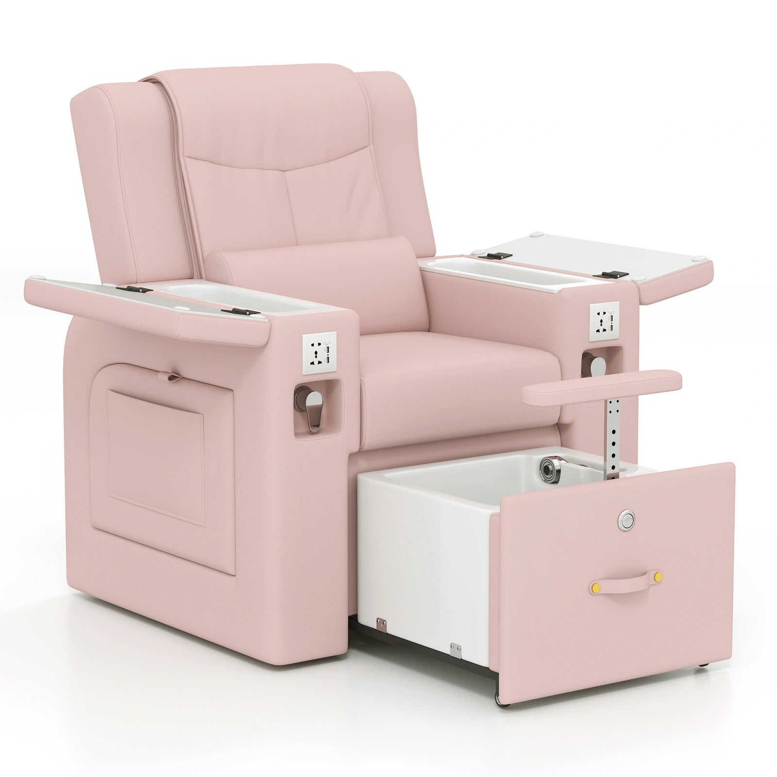 #1481 Pedicure Spa Chair, Massage Chair, with Smart Foot Bathtub, Hand Wash, Salon Chairs for Manicure, Foot Bath
