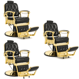 #5043 Heavy Duty Prestige Vintage Barber Chair (Black/Gold)