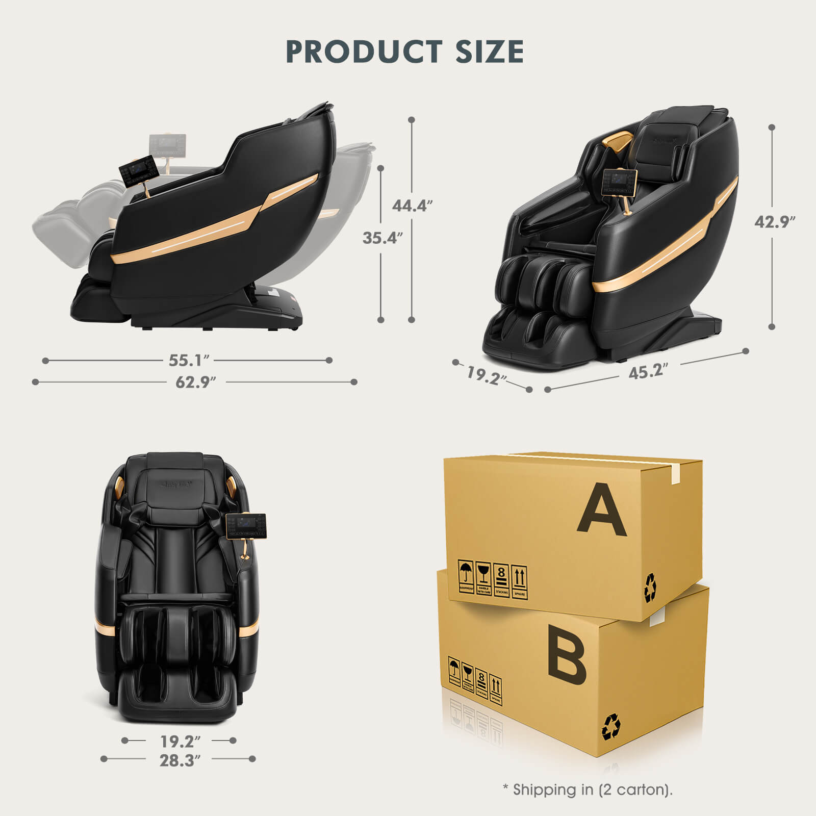 #20012 Zero Gravity Full Body Massage Chair,2026 Newest Version Recliner with 10 Fix Rollers, 6 Modes, Bluetooth Speakers, Waist Heating, Foot Roller Massage, Full-Body Airbags, Black