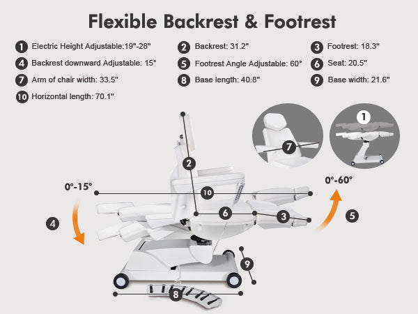 2906 4 Motors Aesthetic Chair Dual Control Full Electrical Medical