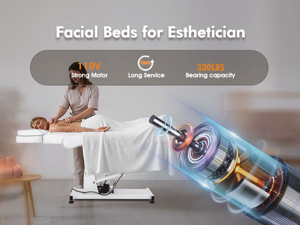 2907 3 Motor Electrical Facial Bed for Esthetician 110V Massage Table