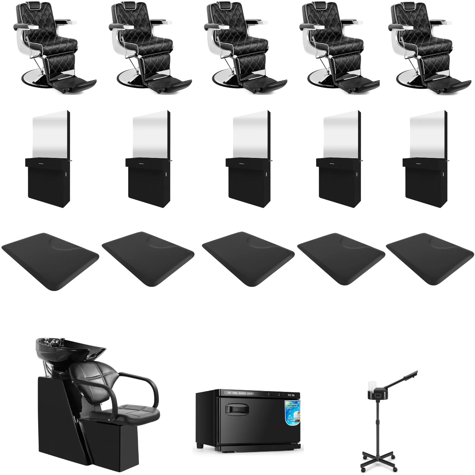 5+ Station 5065 Barber Chair Bundle with Backwash