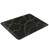 #10029 Barber Chair Mat with Black Gold Marble Pattern, Rectangular Salon Mat, 3' x 4' x 1/2"