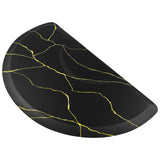 #10028 Barber Chair Mat with Black Gold Marble Pattern, Semi-Circle, 3' x 5' x 1/2"