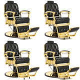 #5043 Heavy Duty Prestige Vintage Barber Chair (Black/Gold)