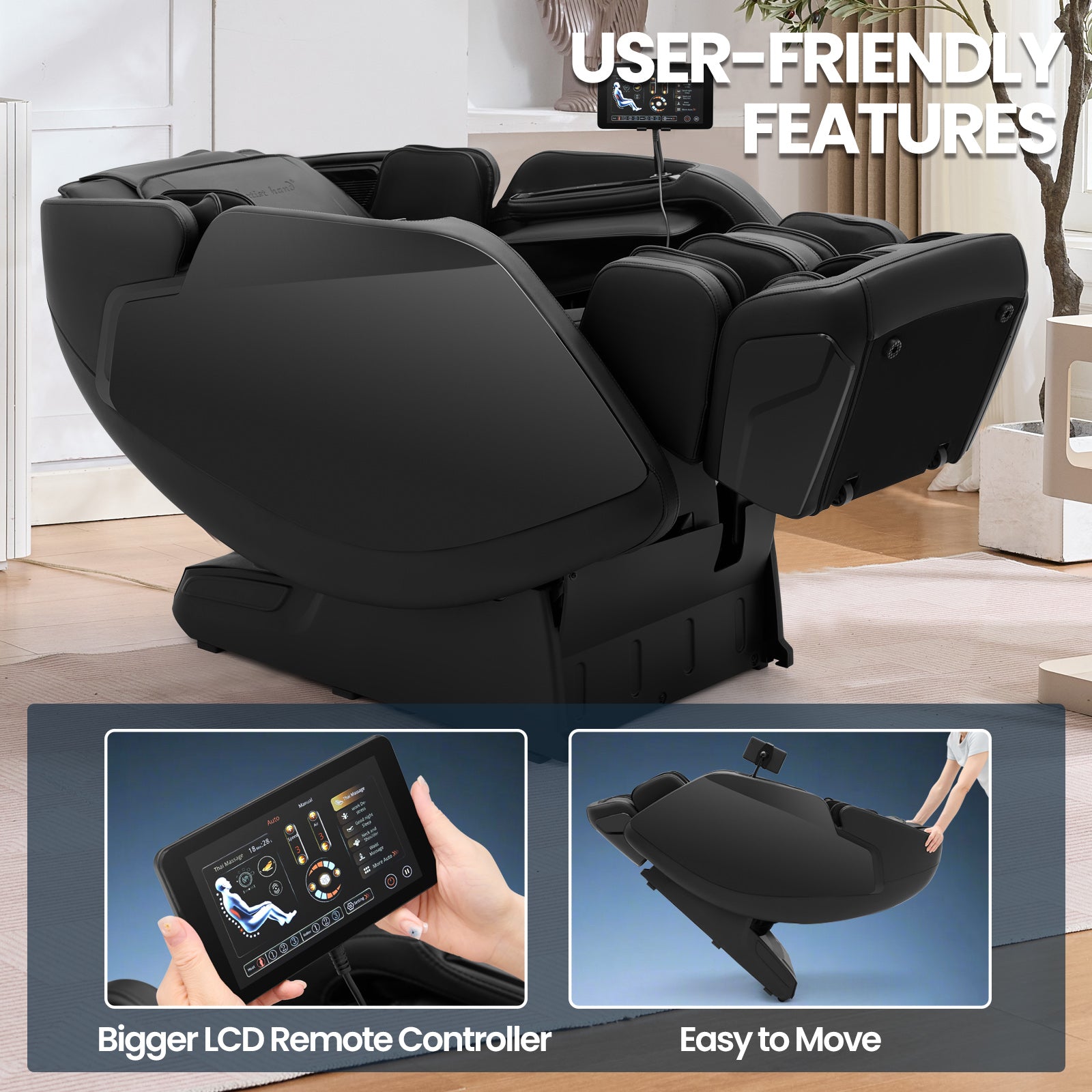#2010 4D Massage Chair with Smart Body Detection, 3-Level Zero Gravity, 24 Auto Programs, 5-Level 4D Intensity, Airbag Compression, 3-Level Heat, Bluetooth & Wireless Charging