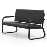 #1020 Waiting Chair, 56’’ Office Guest Chair, Reception Seating with Padded Cushion, Durable Metal Frame, for Beauty Salon Barber Shop
