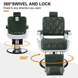 #5274 Vintage Heavy Duty Recline Hydraulic Barber Chair (Green)