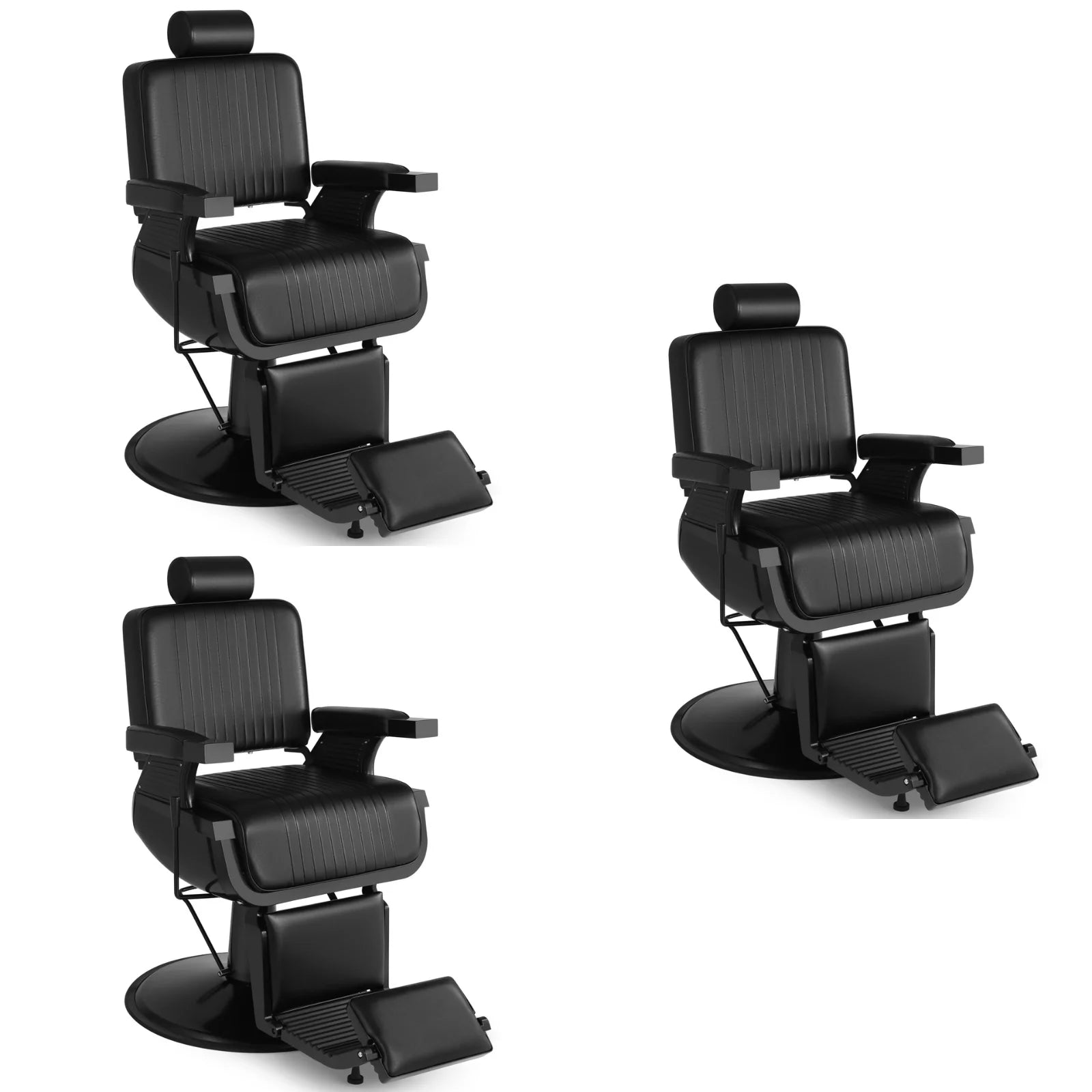 #5073 Heavy Duty Recline Hydraulic All Black Barber Chair Pakcage