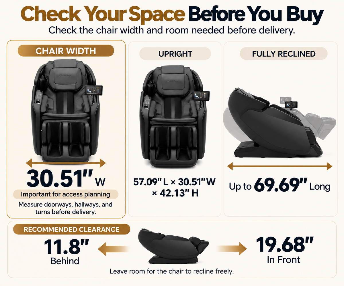 #2010 4D Massage Chair with Smart Body Detection, 3-Level Zero Gravity, 24 Auto Programs, 5-Level 4D Intensity, Airbag Compression, 3-Level Heat, Bluetooth & Wireless Charging