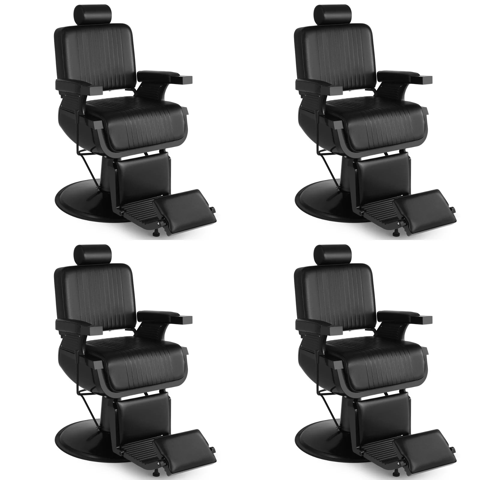 #5073 Heavy Duty Recline Hydraulic All Black Barber Chair Pakcage