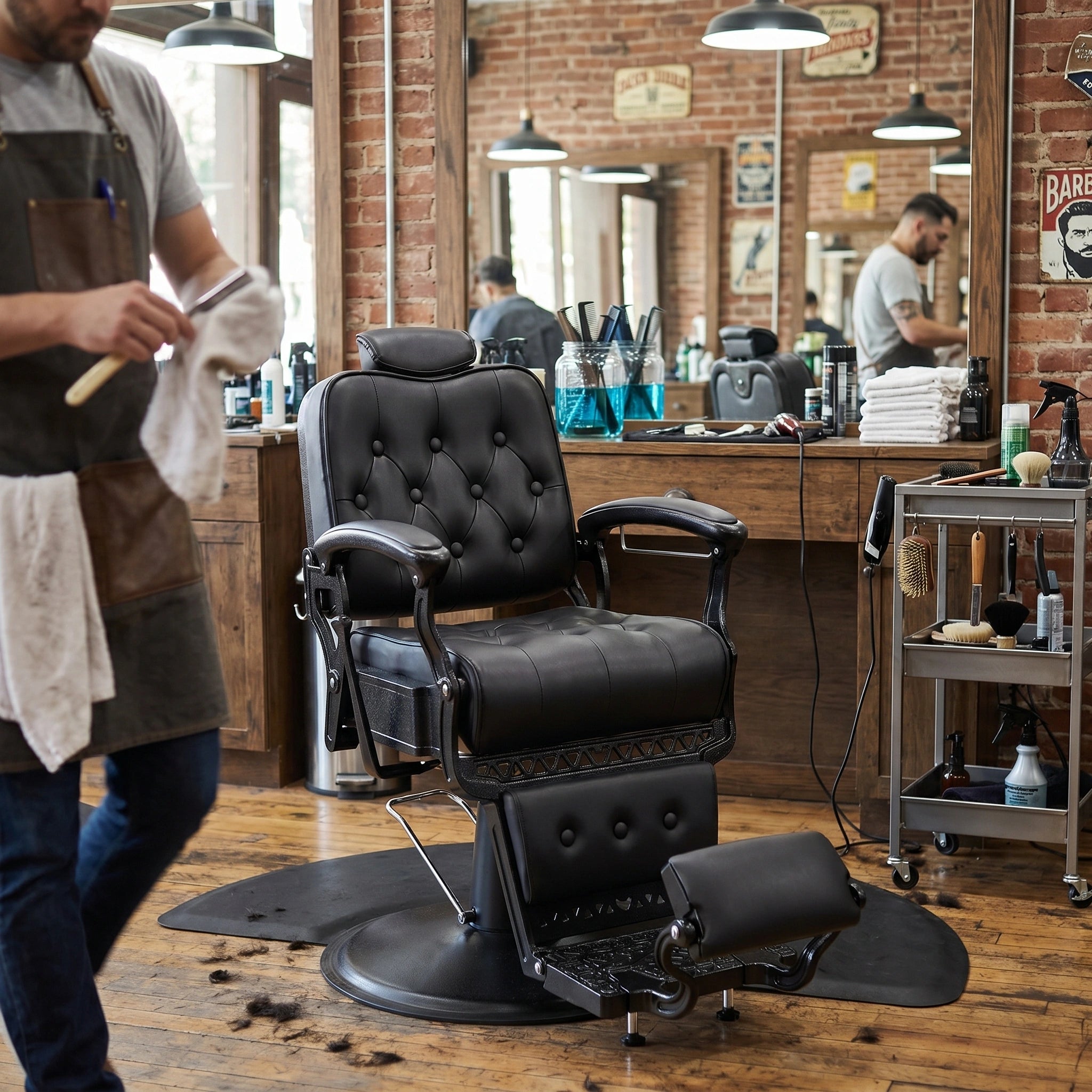 5043 Heavy Duty Vintage Barber Chair - Artist hand