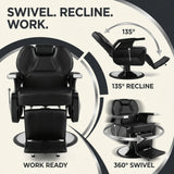 #5001 Silla de peluquero reclinable hidráulica para trabajo pesado