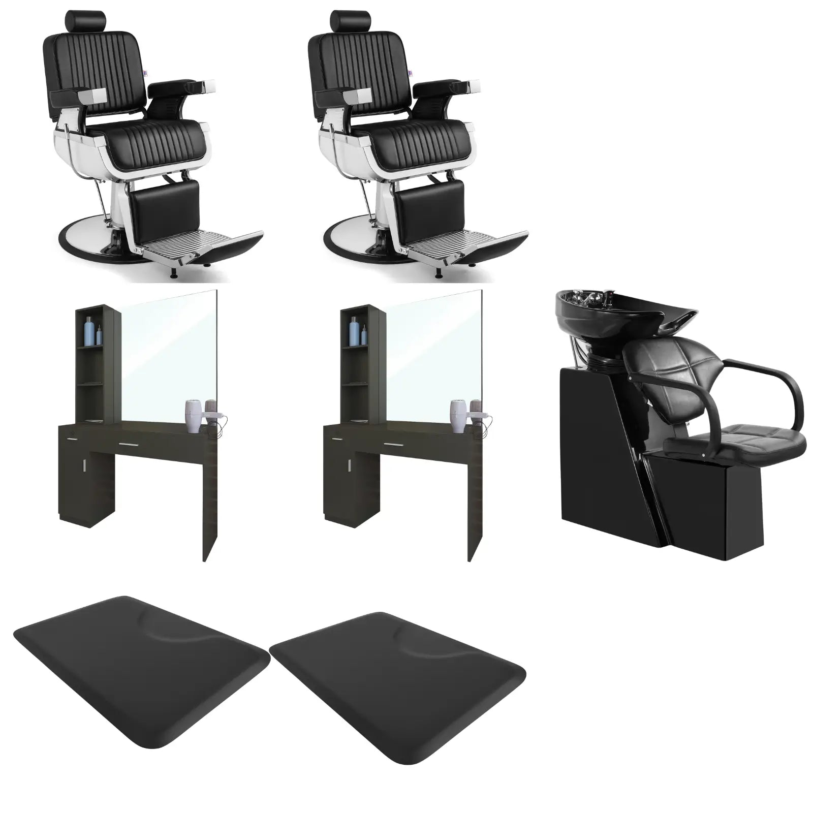 2-Station 5073 Barber Chair Bundle with Backwash