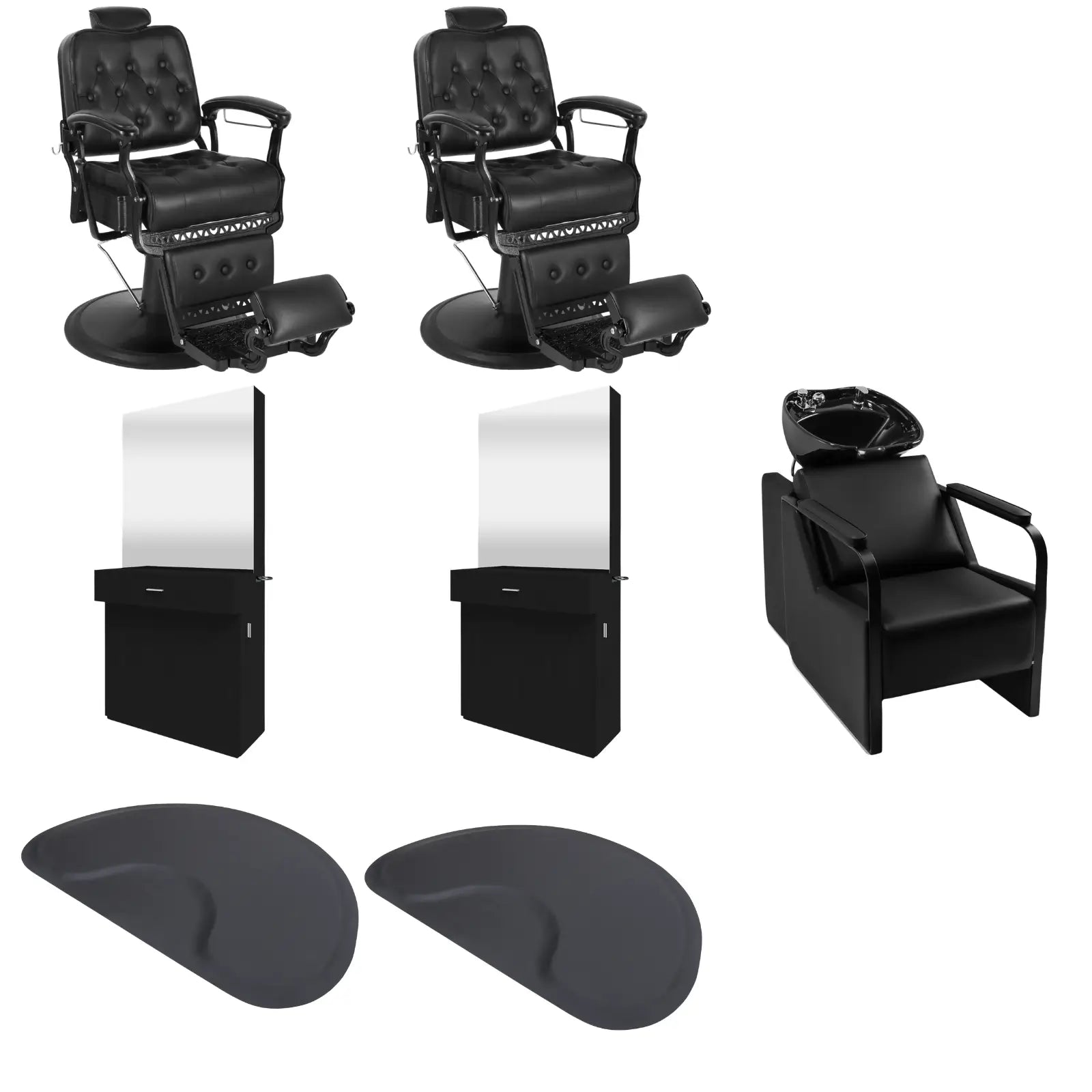2-Station 5043 Barber Chair Bundle with Backwash