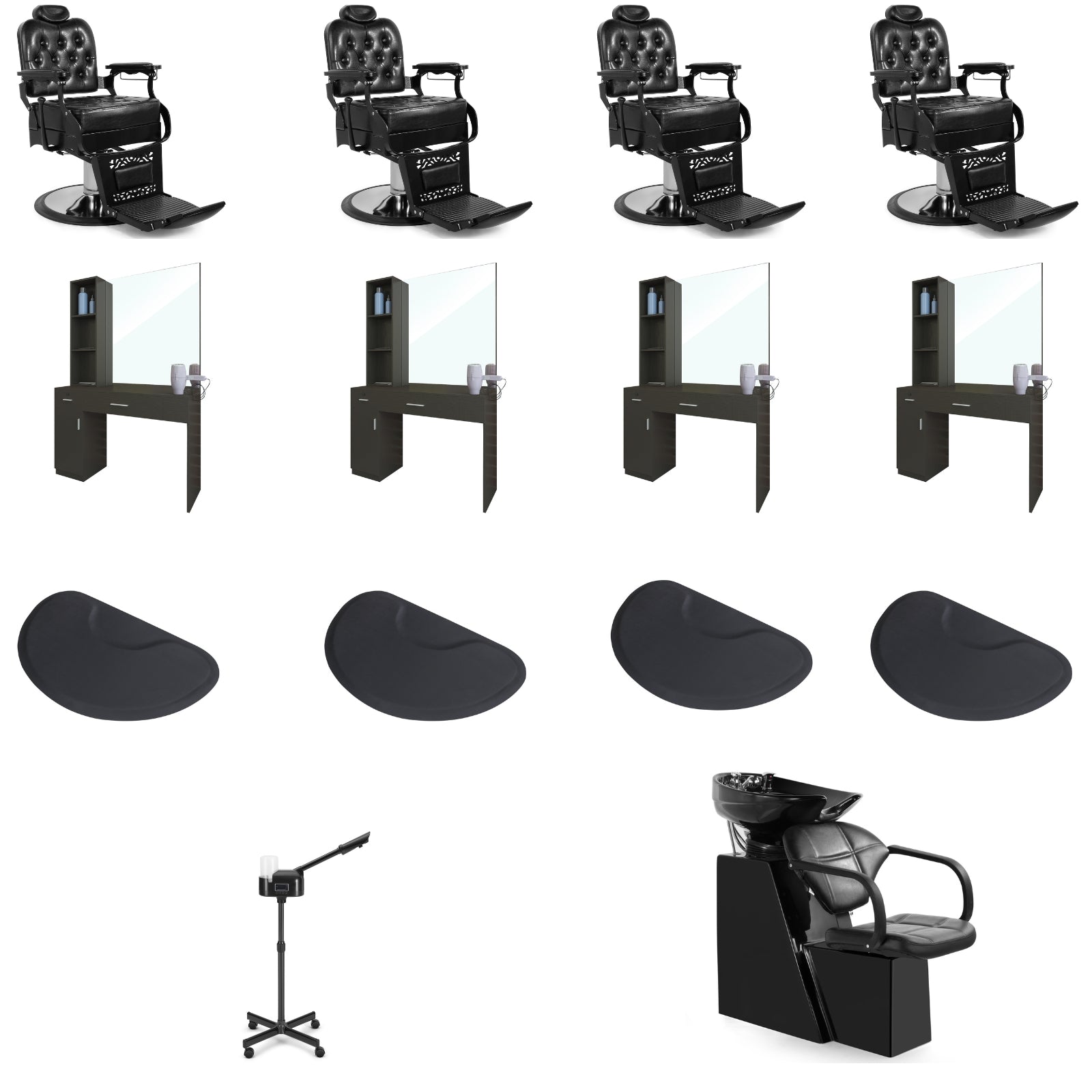 #5041 Barber Chairs with #1005 Shampoo Station