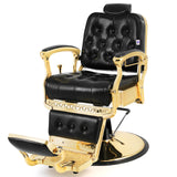 #5043 Heavy Duty Prestige Vintage Barber Chair (Black/Gold)