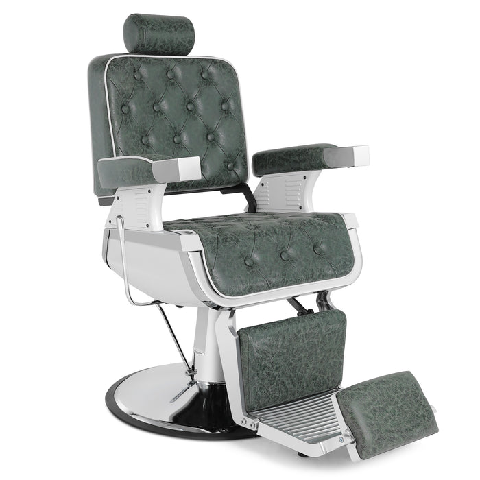 #5274 Silla de peluquero hidráulica reclinable de servicio pesado vintage (verde)