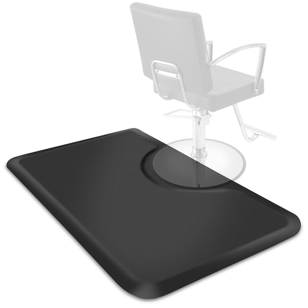 #10024 3 ft. x 5 ft. Barber Chair Mat Salon & Barber Shop Chair Anti-Fatigue Mats Comfort Salon Chair Mat,Black Rectangle - 1/2 in. Thick Artist hand