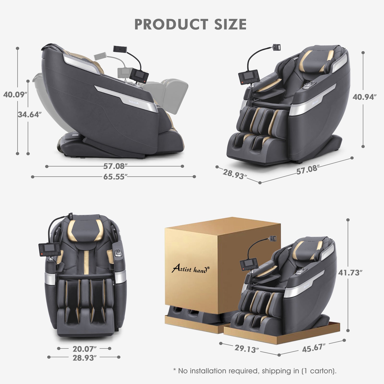 #2021 Full Body Massage Chair with Patented Phone Controller, Zero Gravity Shiatsu Recliner with AI Voice Control, Back and Calf Heating, Bluetooth Speakers, and Foot Massager