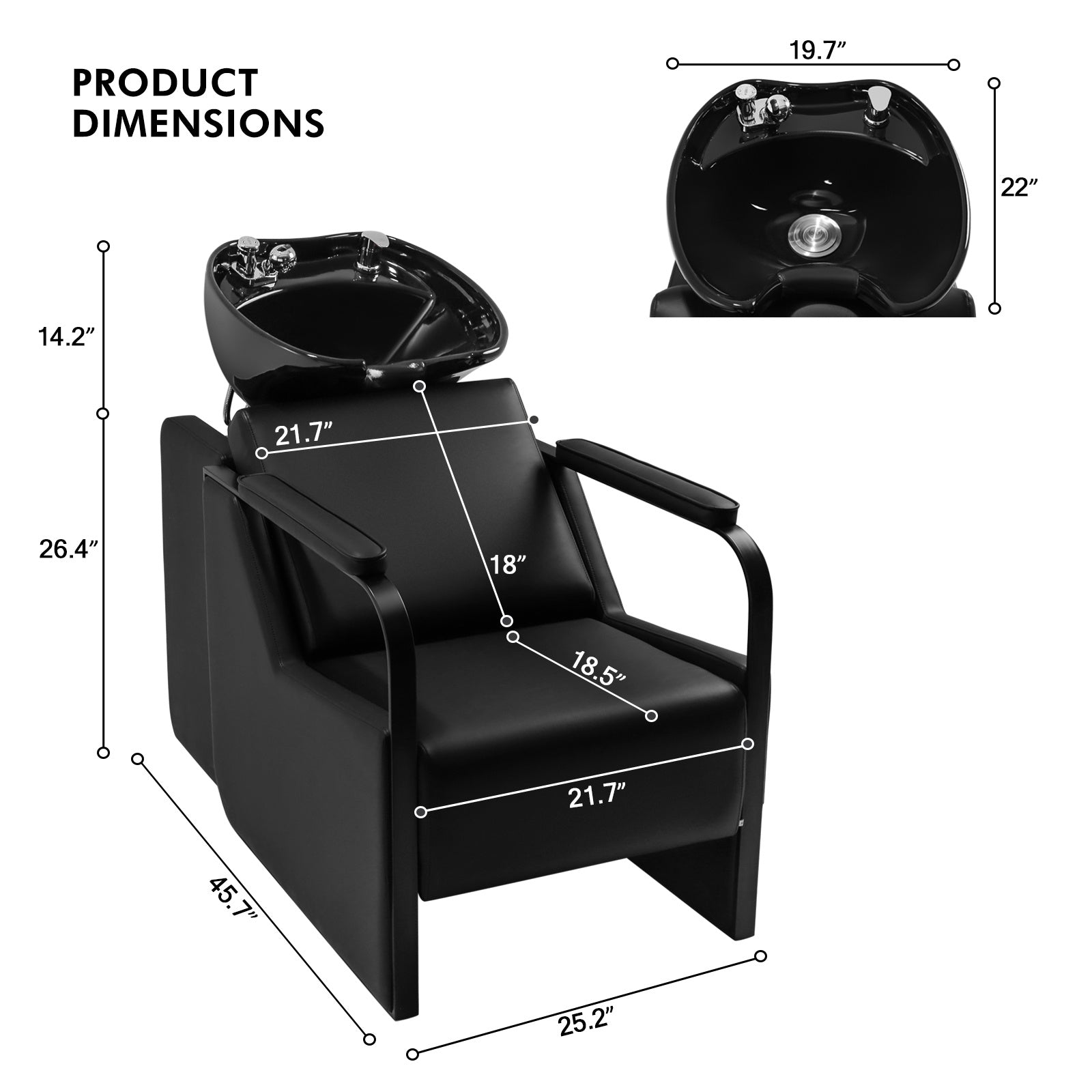 #1031 Shampoo Chair with Adjustable Neck Rest