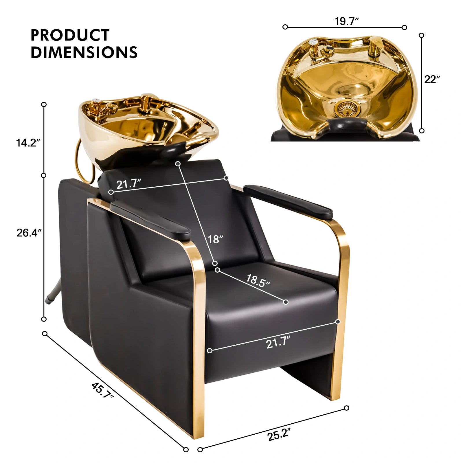 #1632 Shampoo Chair with Adjustable Neck Rest