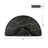 #10028 Barber Chair Mat with Black Gold Marble Pattern, Semi-Circle, 3' x 5' x 1/2"