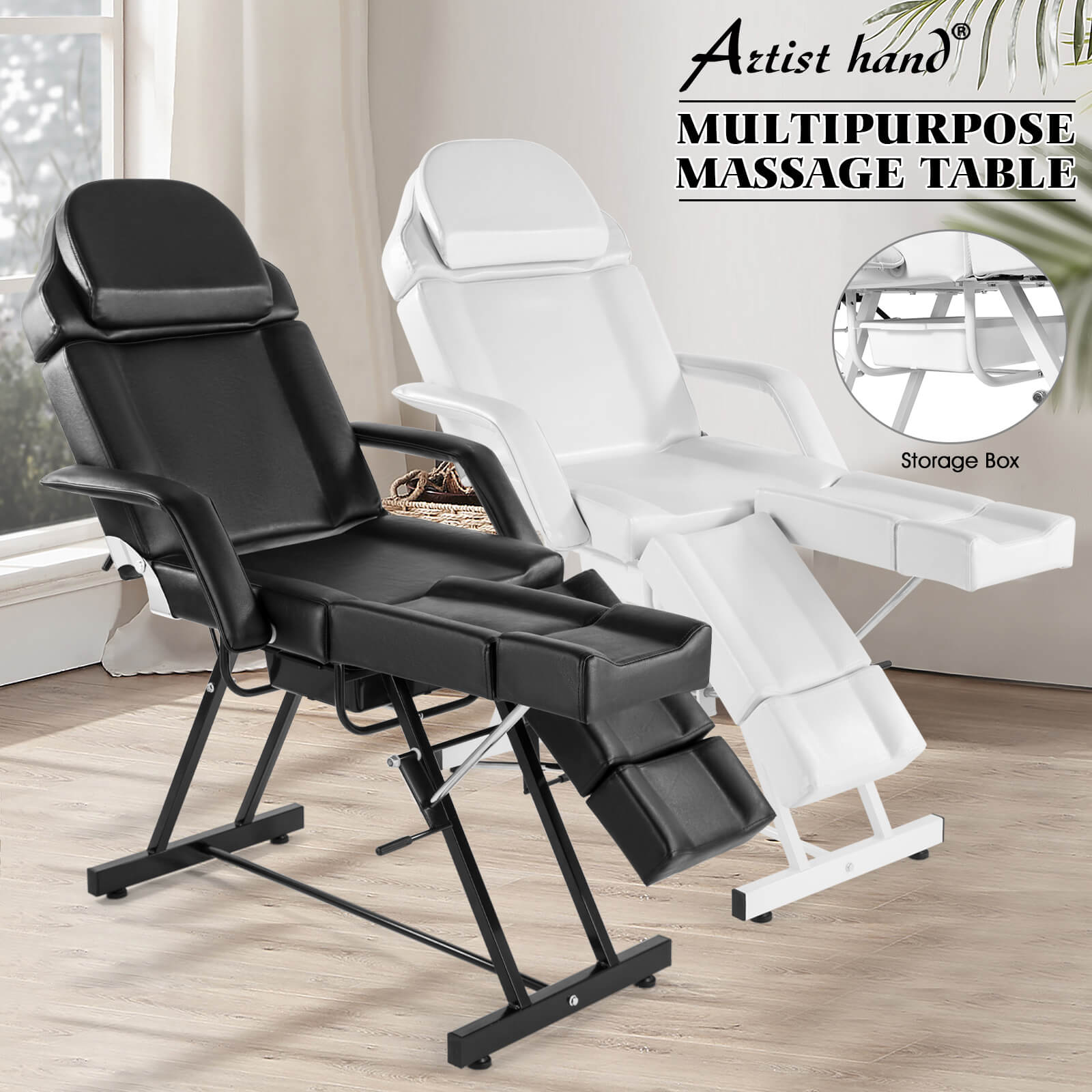 #2009 Massage Table Facial Bed with Tray,Split Footrests