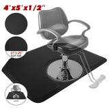 #10027 Alfombrillas antifatiga para silla de peluquero de 4 pies x 5 pies, hexágono negro - 1/2 pulg. de espesor