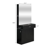 #11008 Wall Mount Salon Station Barber Stations Styling Station with Mirror Artist hand
